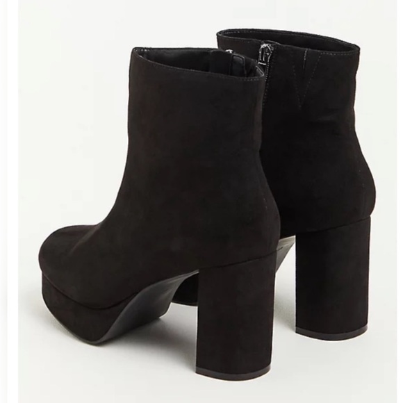 Torrid Black Platform Bootie Suede Wide Width - Picture 5 of 12